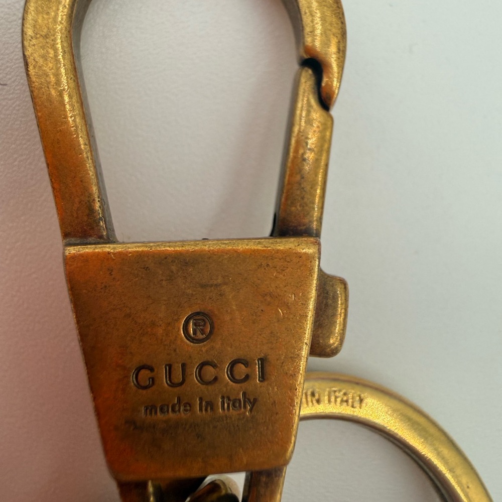 Gucci Multicolor Crystal Double G Key Holder - Gold - Picture 3 of 5